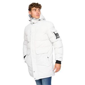 Crosshatch Mens Milwaka Long Padded Jacket / Putty
